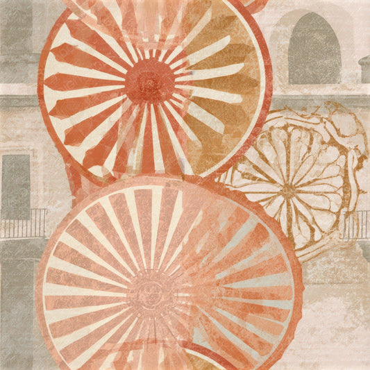 Naturalist Cuba Wagon Wheels Terracotta Seamless Digital Paper Pack (DDD012937)