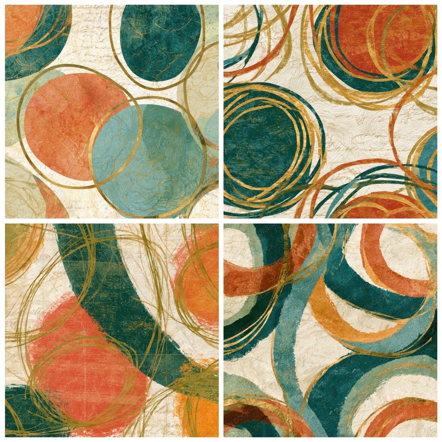 Antique Map Lasso Papaya Jade Digital Paper Pack (DDD012947)