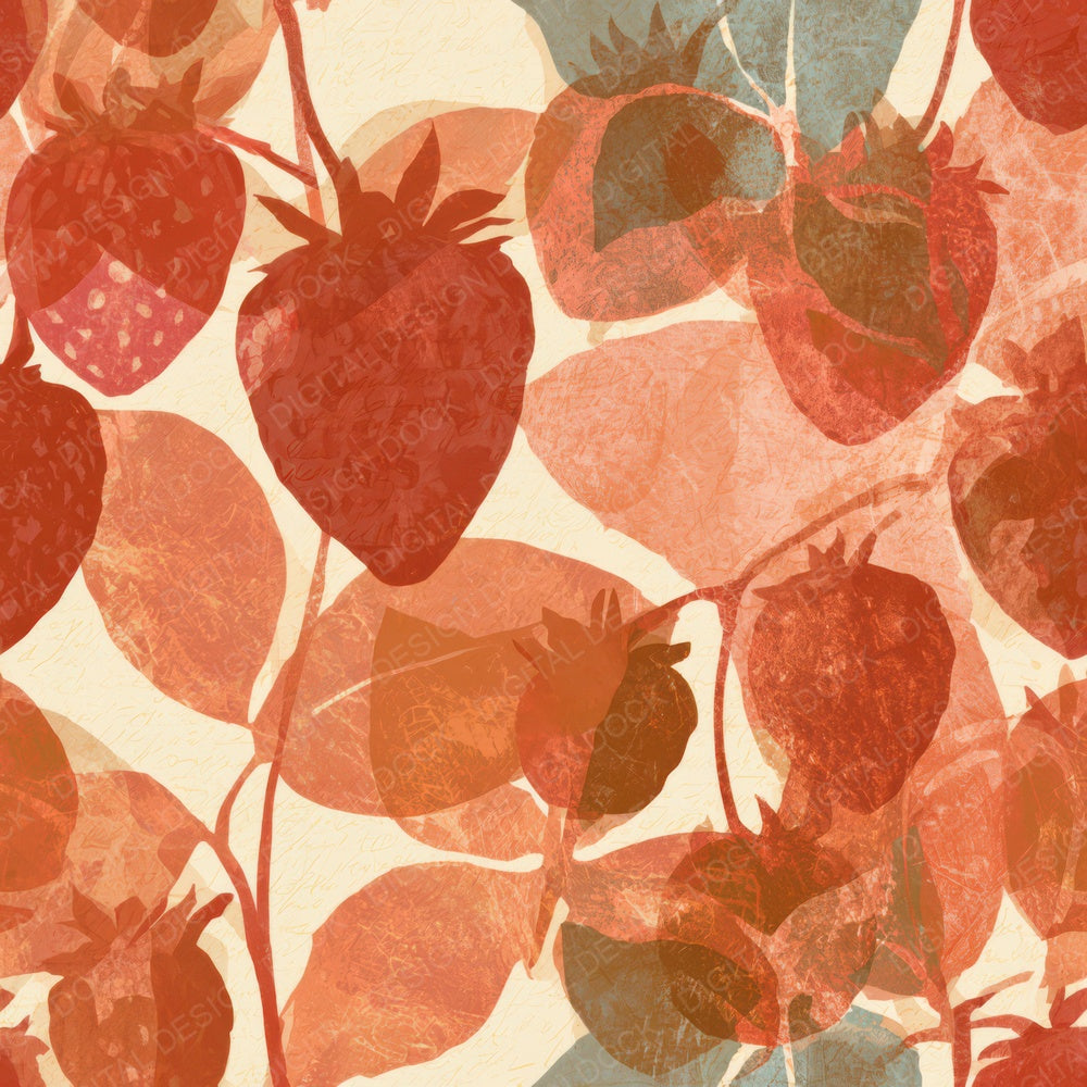 Infrared Strawberries Sienna Clay Digital Paper Pack (DDD012953)