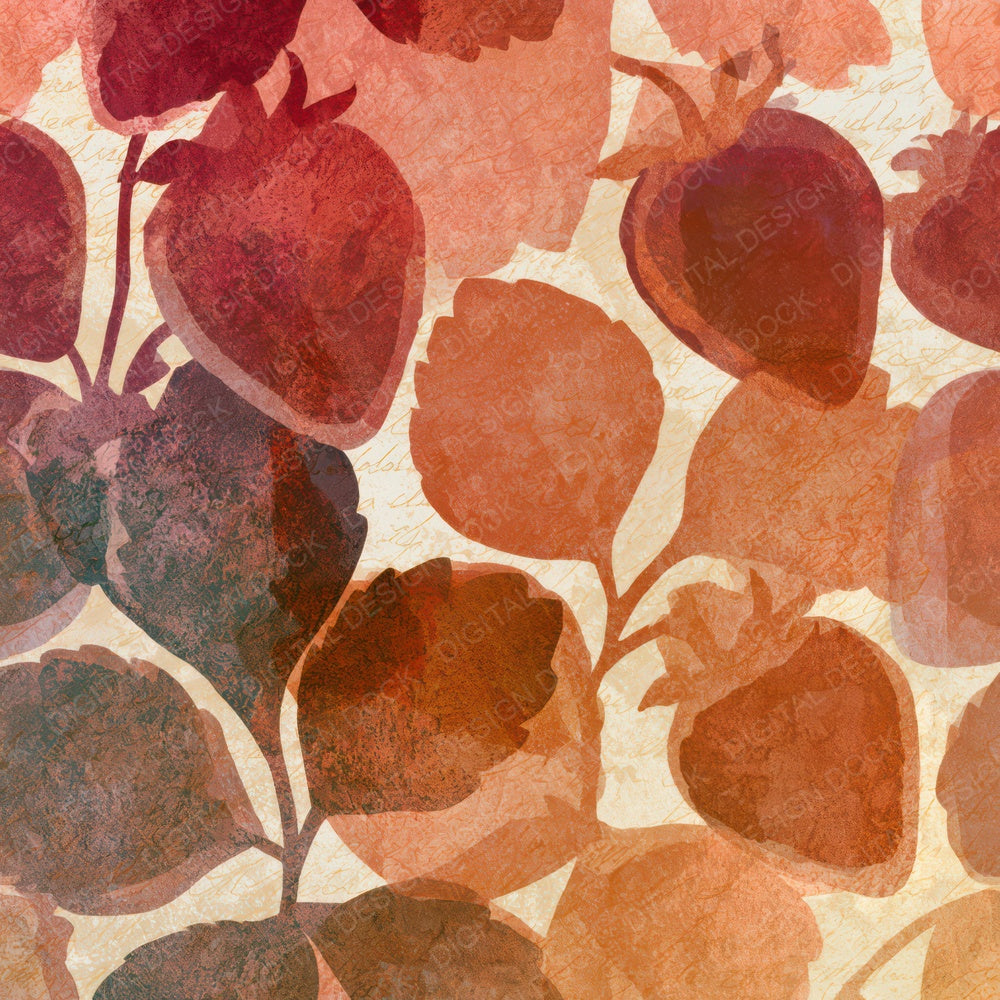 Infrared Strawberries Sienna Clay Digital Paper Pack (DDD012953)
