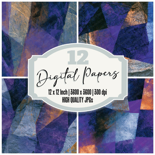 Lithograph Folds Purple Silver Tonal Digital Paper Pack (DDD012955)