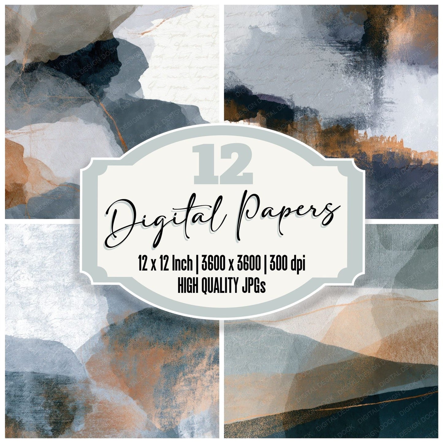 Mezzotint Silver Grey White Tonal Digital Paper Pack (DDD012957)