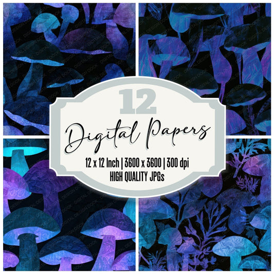 Papercut Porcini Folds Cyan Violet Digital Paper Pack (DDD012958)