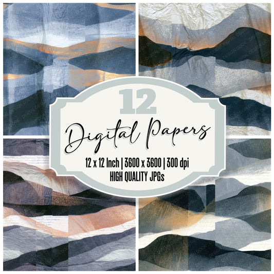 Risograph Folds Grey White Tonal Seamless Digital Paper Pack (DDD012959)