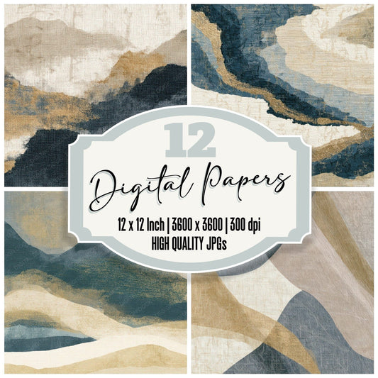 Tapestry Slate Sand Ivory Texture Digital Paper Pack (DDD012961)