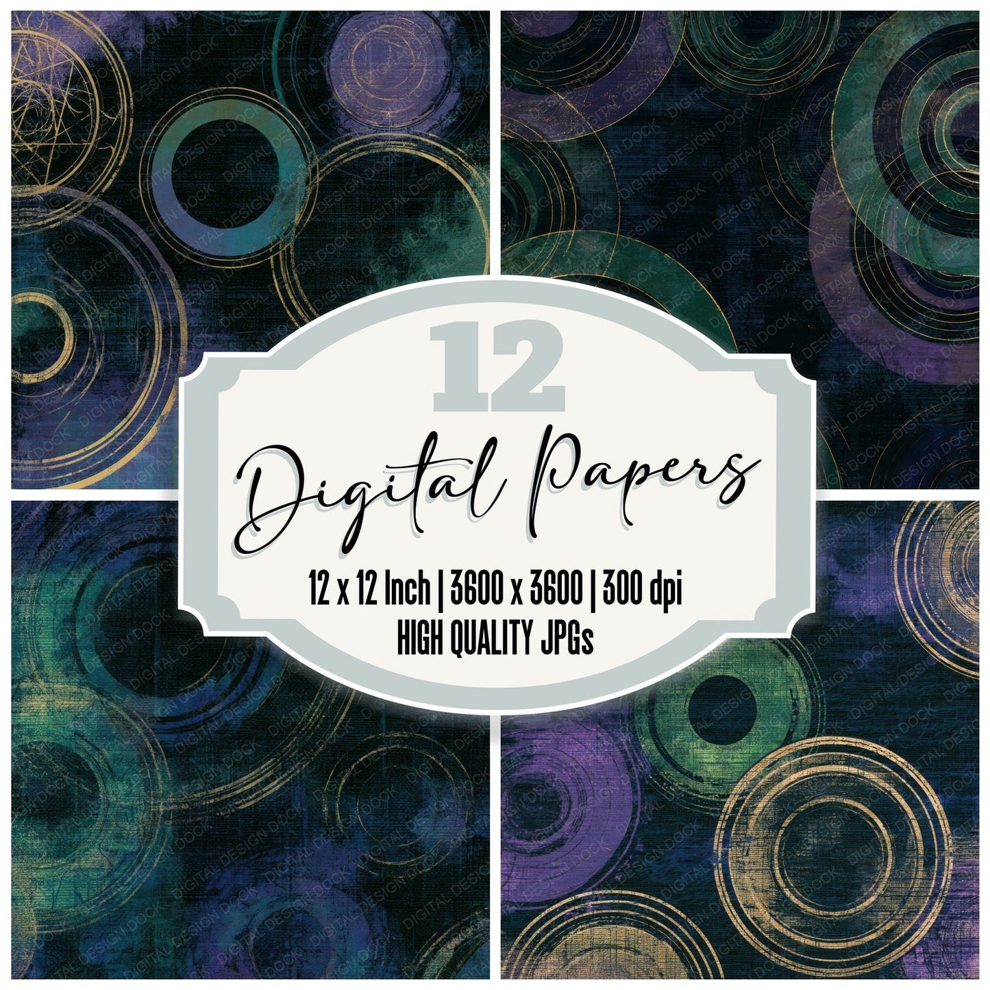 Tapestry Spell Circles Aurora Lilac Digital Paper Pack (DDD012962)