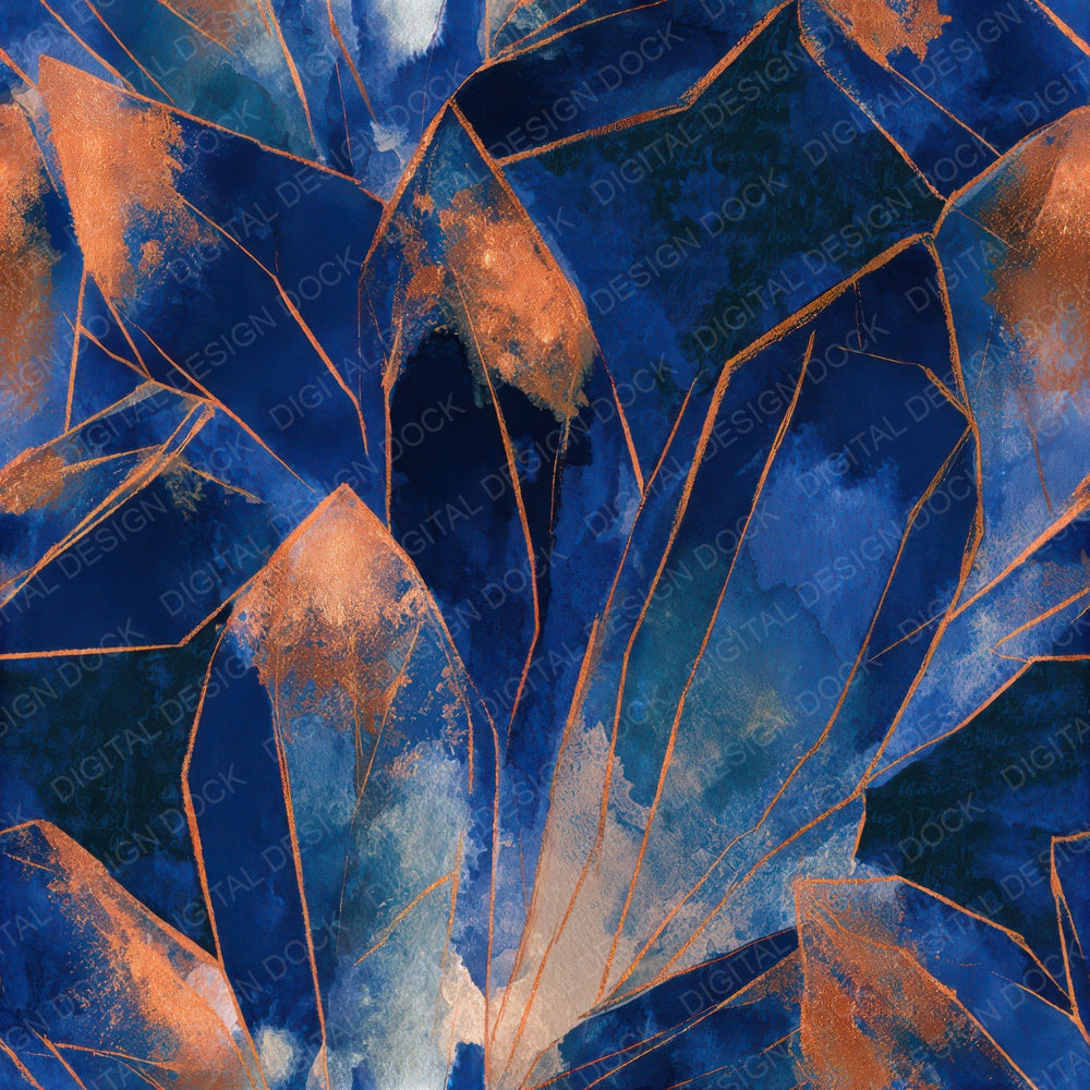 Watercolour Crystal Indigo Ivory Seamless Digital Paper Pack (DDD012963)