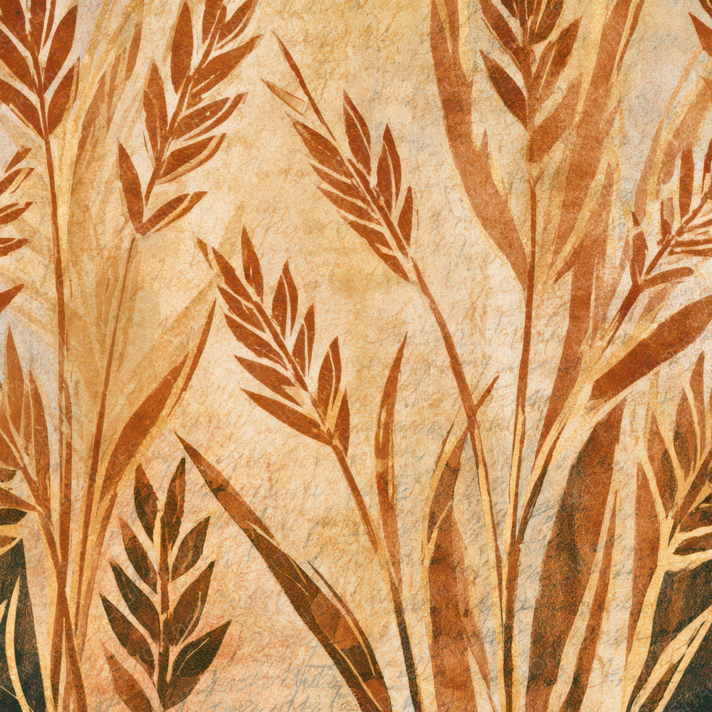 Linocut Wheat Sepia Beige Digital Paper Pack (DDD012973)