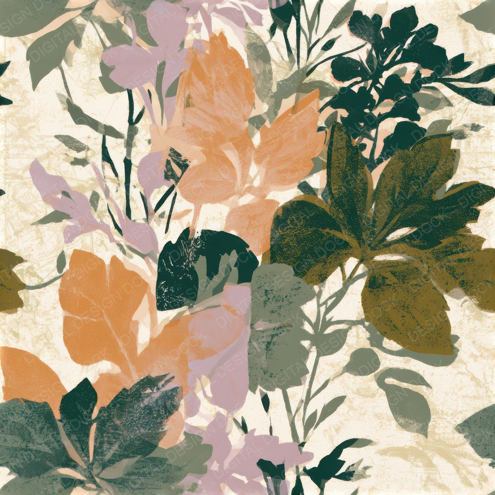 Risograph Botanical Reaper Oyster Seamless Digital Paper Pack (DDD012974)