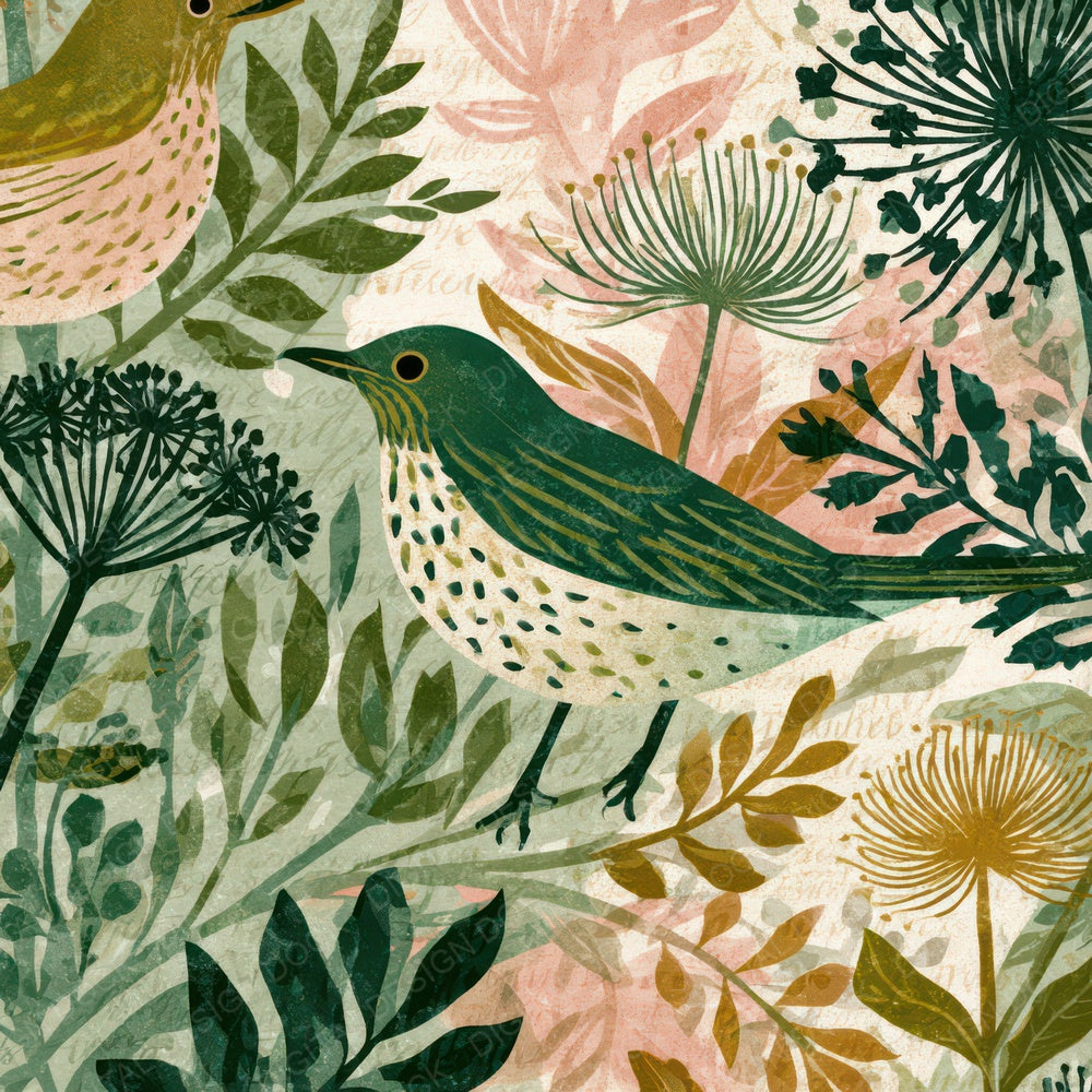 Risograph Thrush Botanical Blush Digital Paper Pack (DDD012975)