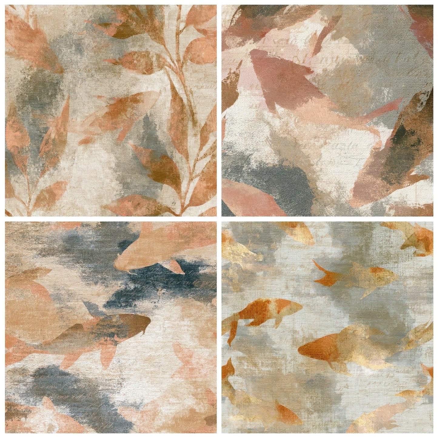 Tapestry Minimal Koi Oat Linen Digital Paper Pack (DDD012979)