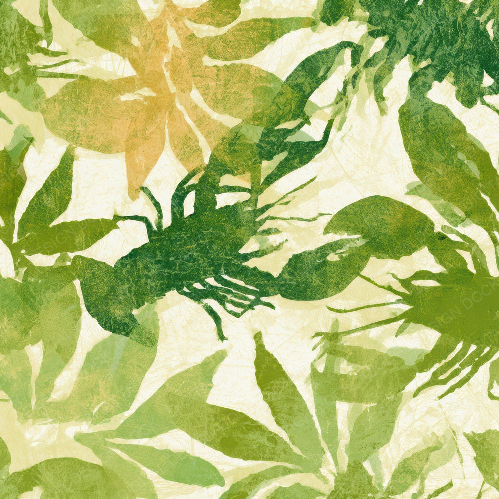 Monoprint Lobster Olive Chartreuse Digital Paper Pack (DDD012989)