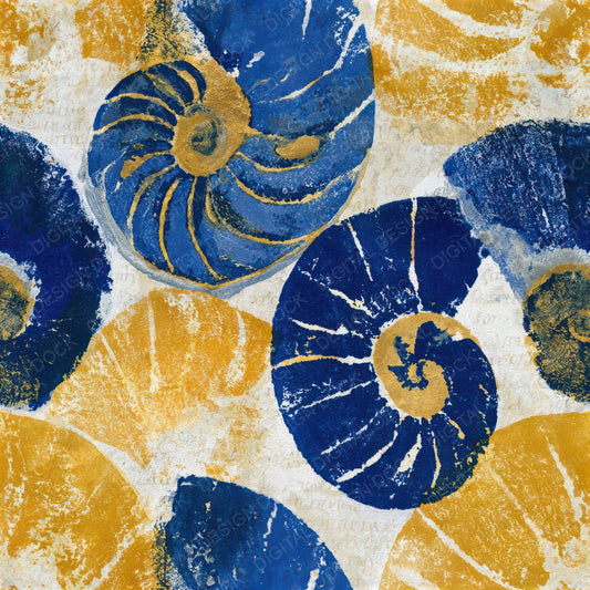 Monoprint Nautilus Cobalt Yellow Seamless Digital Paper Pack (DDD012990)