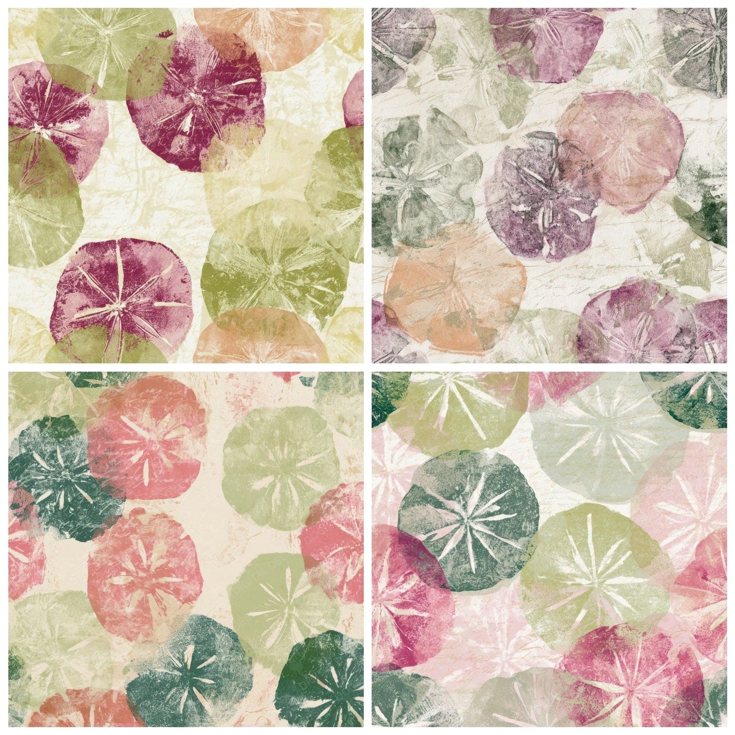 Monoprint Sand Dollars Pistachio Raspberry Digital Paper Pack (DDD012995)