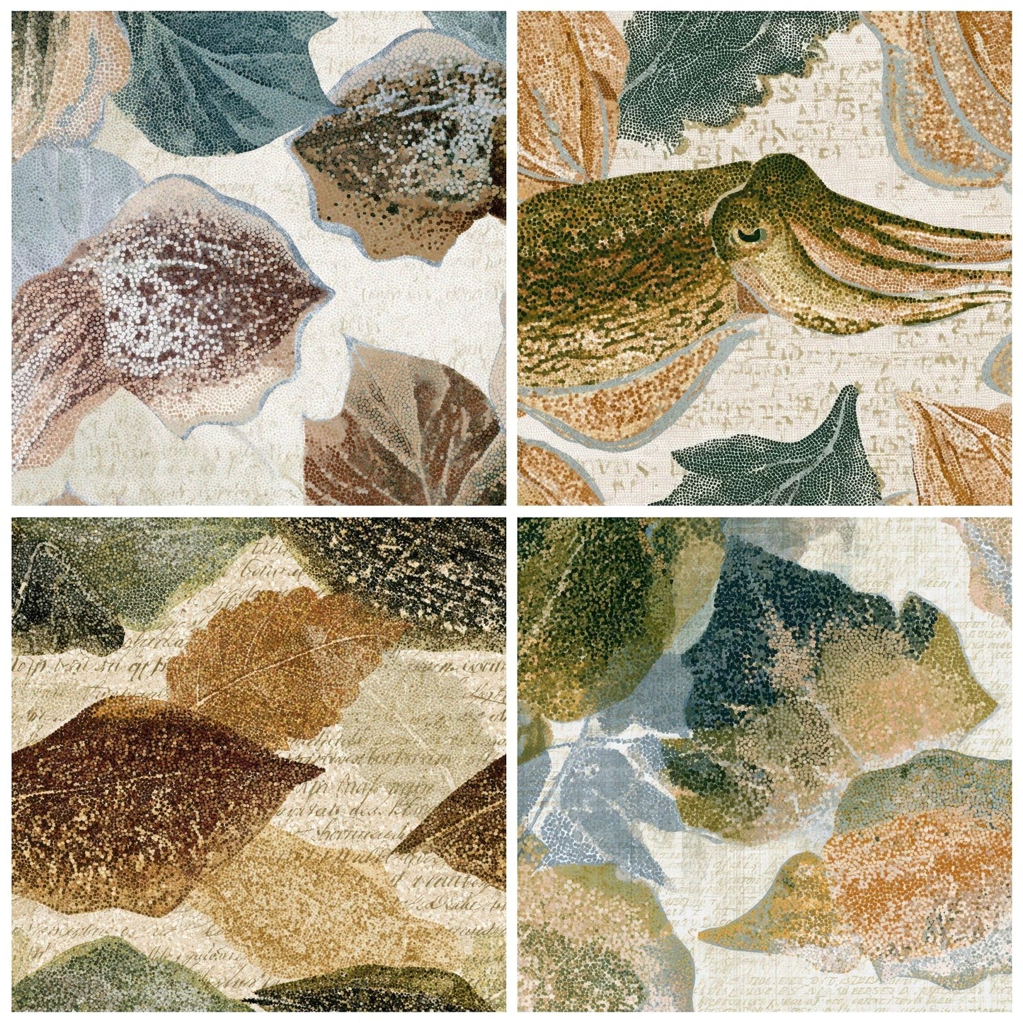 Pointillism Cuttlefish Moss Brown Digital Paper Pack (DDD013002)