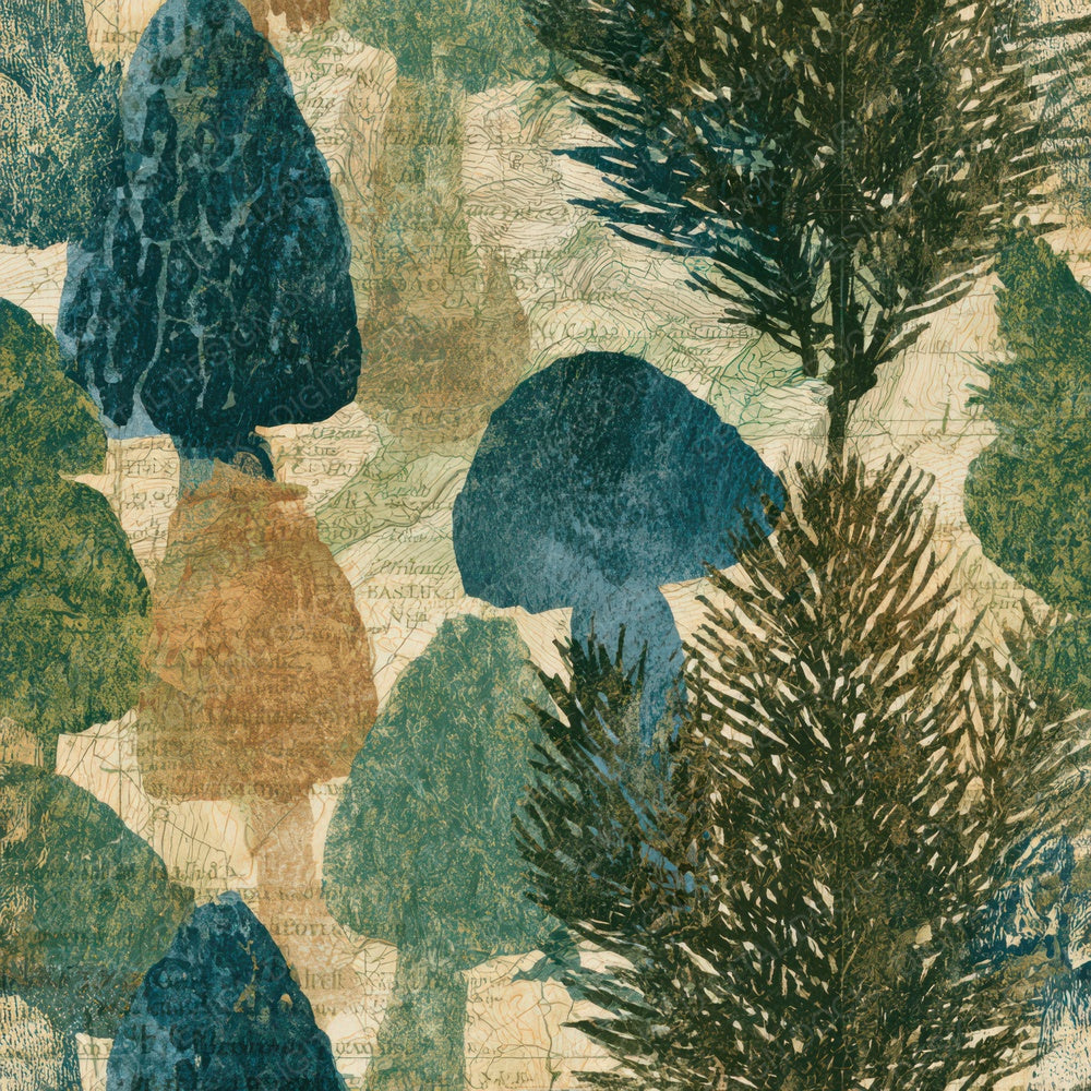 Antique Map Morels Pine Cream Digital Paper Pack (DDD013006)