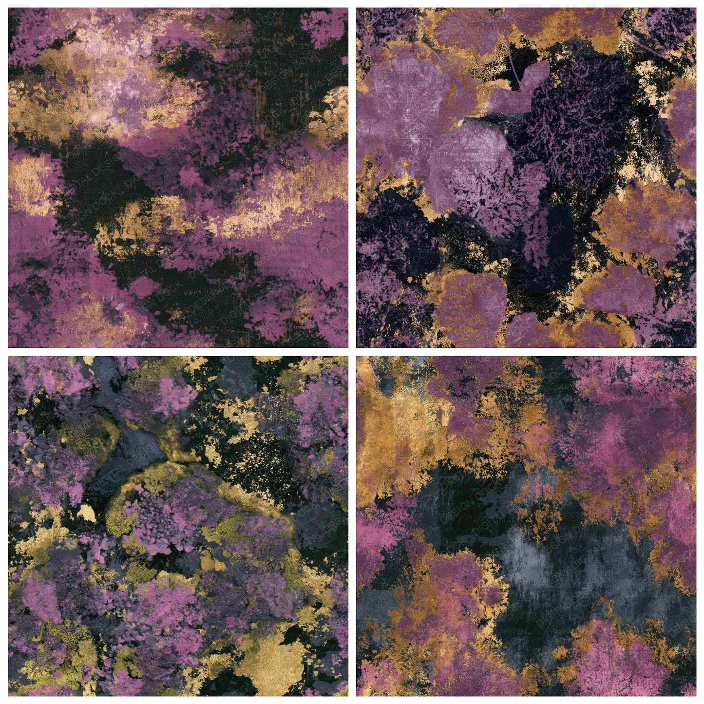 Bohemian Moss Mauve Plum Seamless Digital Paper Pack (DDD013009)