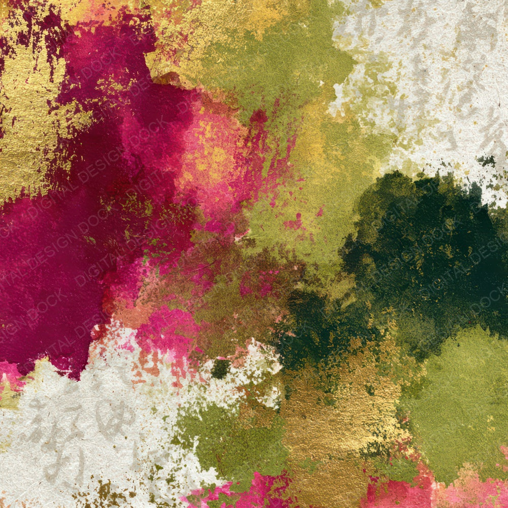 Impressionist Fuchsia Lime Abstract Digital Paper Pack (DDD013011)