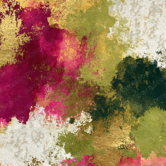 Impressionist Fuchsia Lime Abstract Digital Paper Pack (DDD013011)