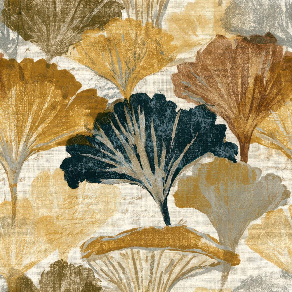 Indian Block Print Chanterelle Gold Seamless Digital Paper Pack (DDD013012)