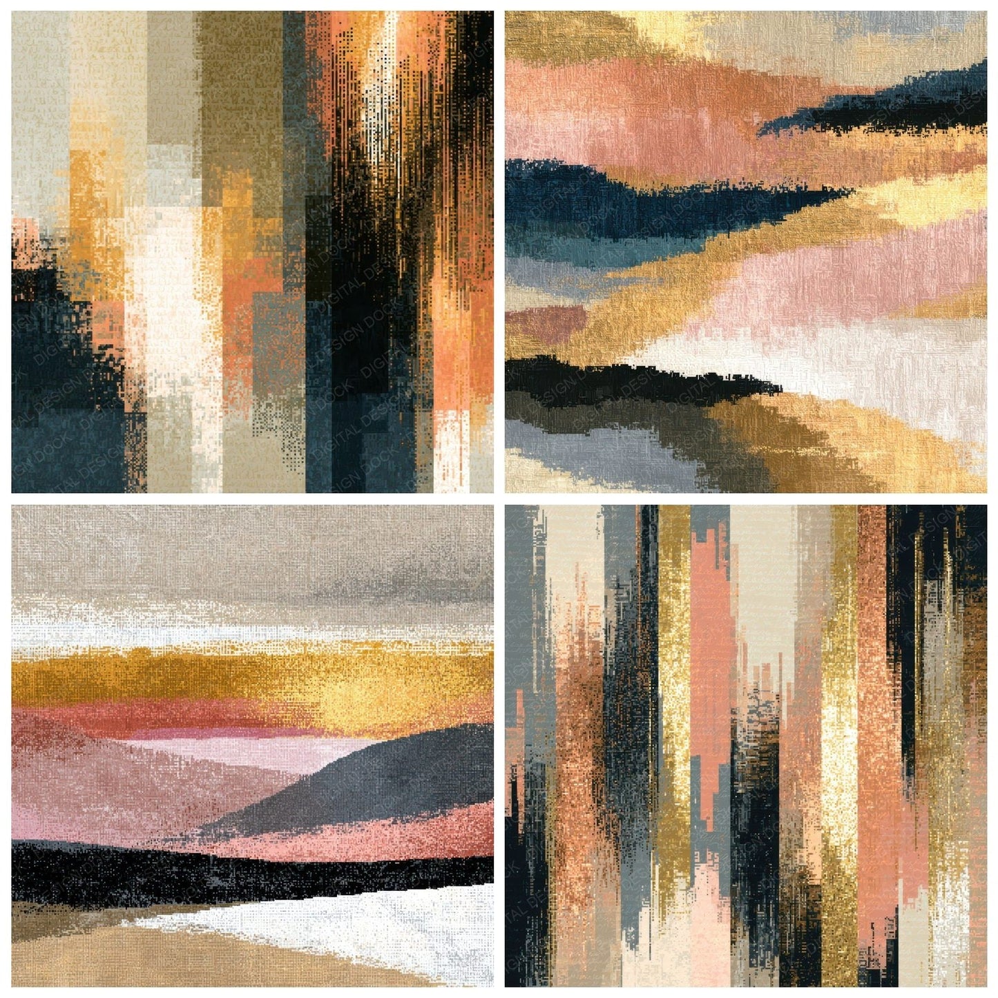 Pixel Oat Linen Pebble Abstract Digital Paper Pack (DDD013018)