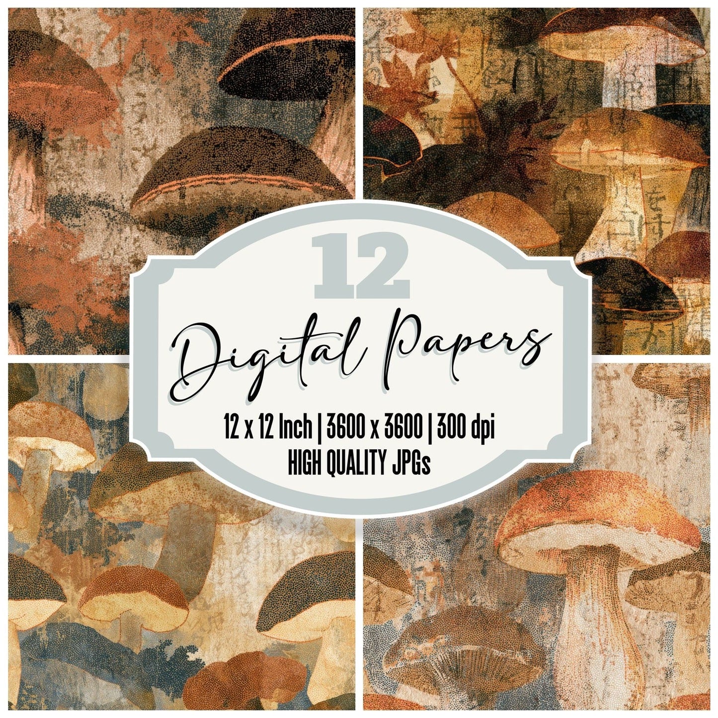 Pointillism Porcini Sepia Copper Digital Paper Pack (DDD013019)