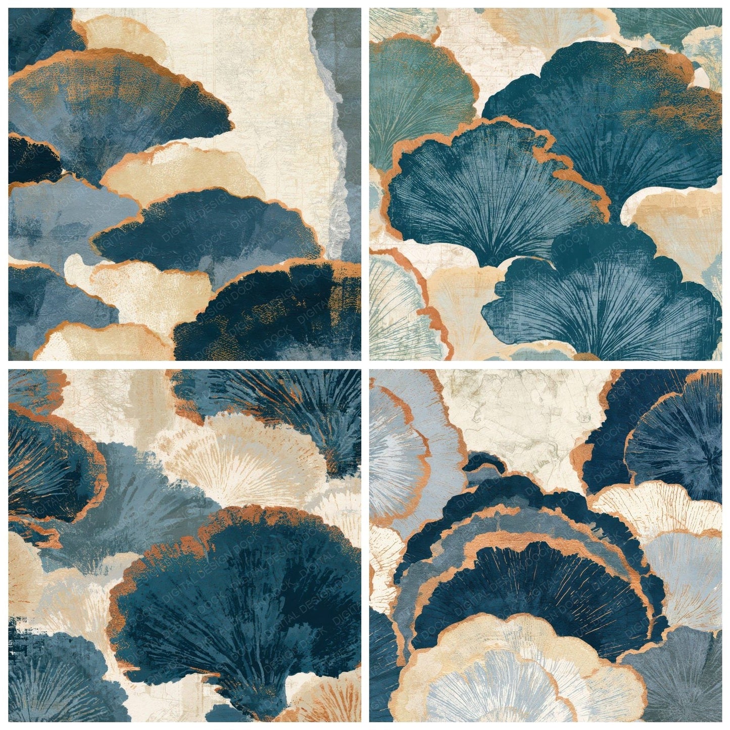 Torn Paper Shelf Fungi Slate Sand Digital Paper Pack (DDD013022)