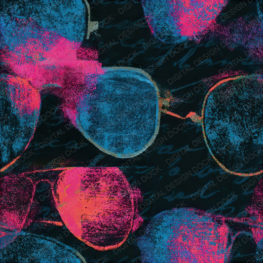 Bohemian Sunglasses Pink Cyan Seamless Digital Paper Pack (DDD013026)