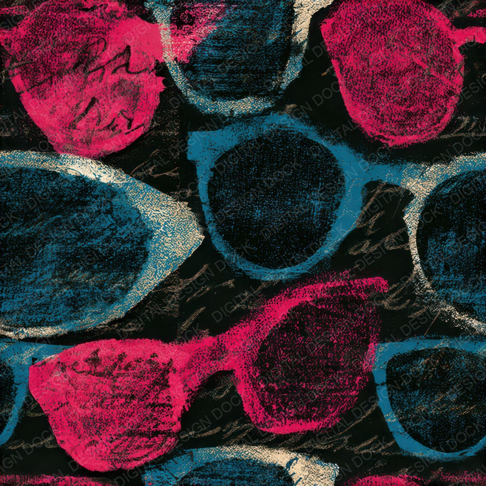 Bohemian Sunglasses Pink Cyan Seamless Digital Paper Pack (DDD013026)