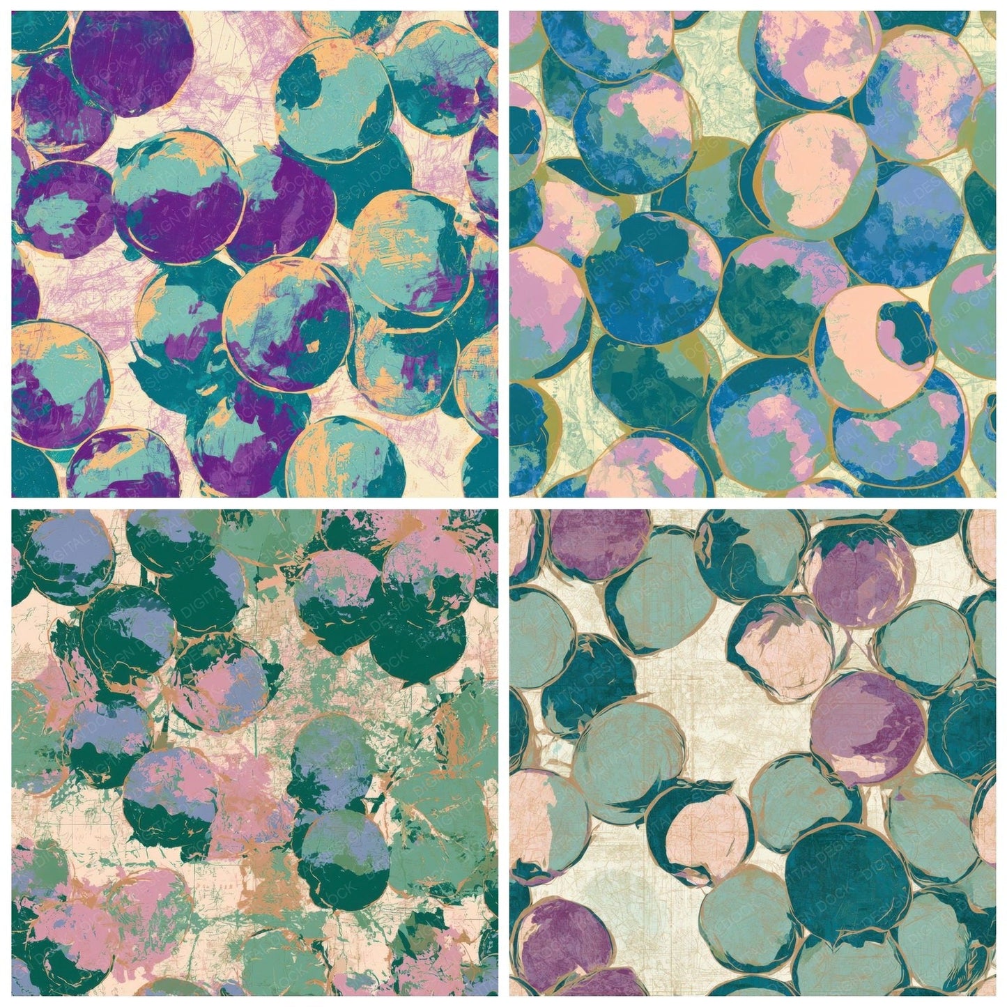 Pop Art Cyber Blueberries Sage Digital Paper Pack (DDD013034)