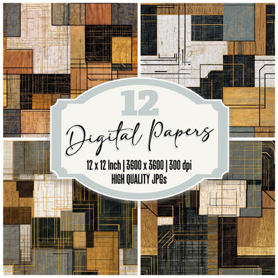 Pyrography Cyber Charcoal Abstract Seamless Digital Paper Pack (DDD013036)