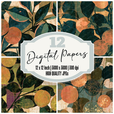 Pyrography Cyber Kumquat Sage Primrose Digital Paper Pack (DDD013037)