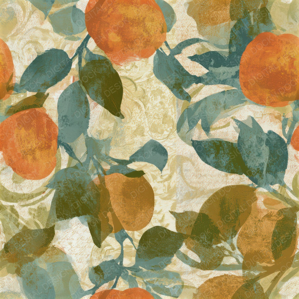 Rococo Persimmons Sepia Oat Seamless Digital Paper Pack (DDD013039)