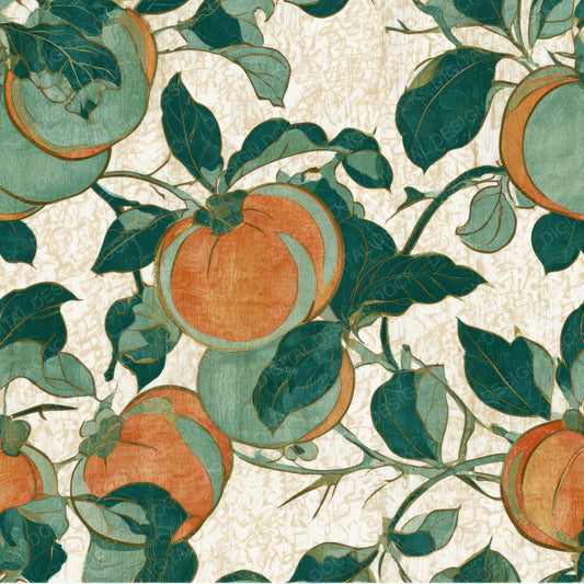 Ukiyo-e Quince Papaya Jade Digital Paper Pack (DDD013042)