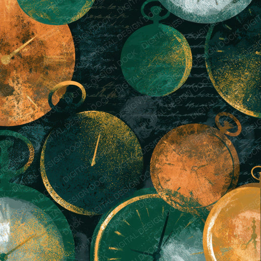 X-ray Pocket Watches Forest Bronze Digital Paper Pack (DDD013044)