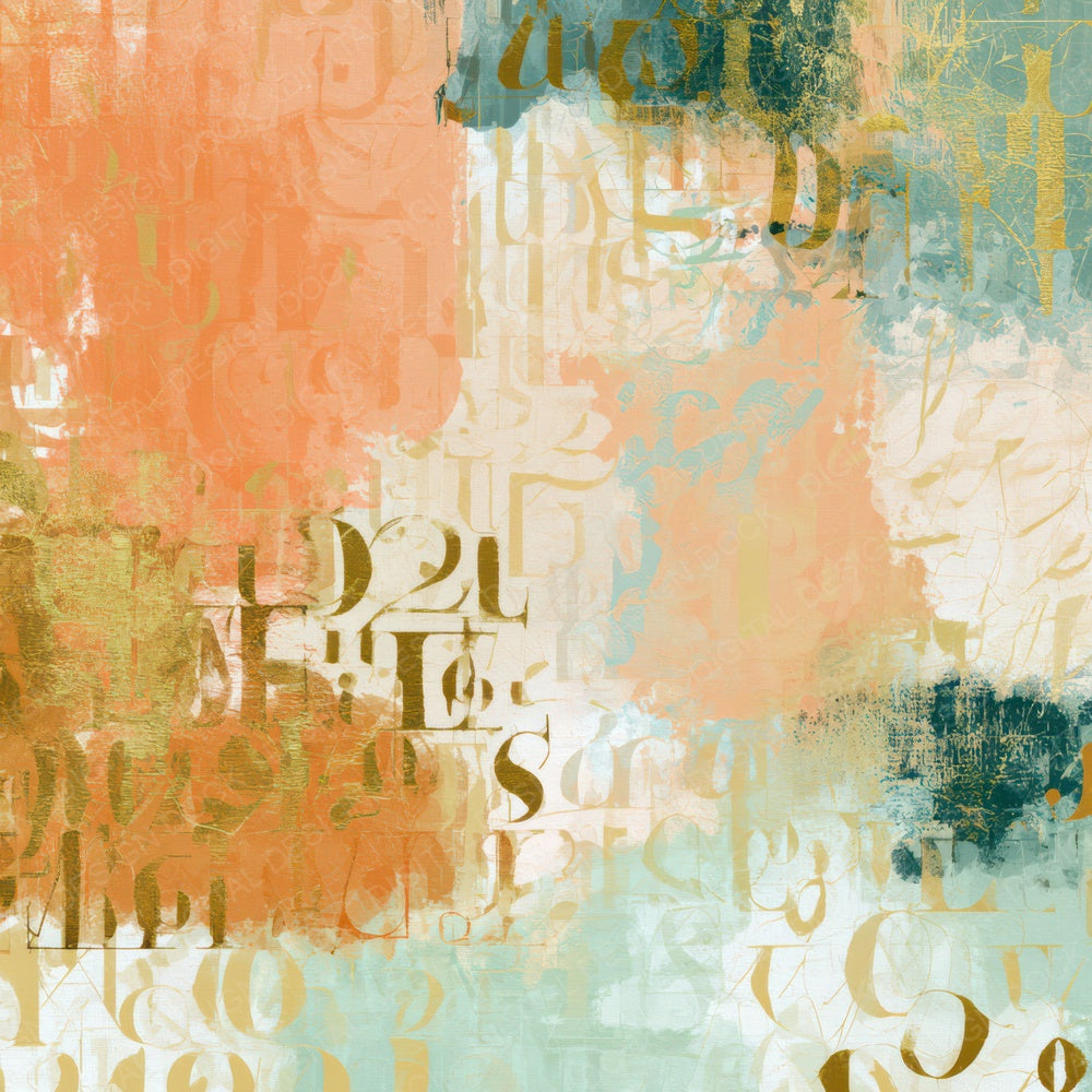 ASCII Peach Mint Butter Tonal Digital Paper Pack (DDD013045)
