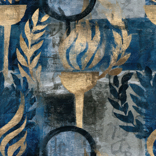 Cyanotype Olympic Motifs Storm Silver Seamless Digital Paper Pack (DDD013048)