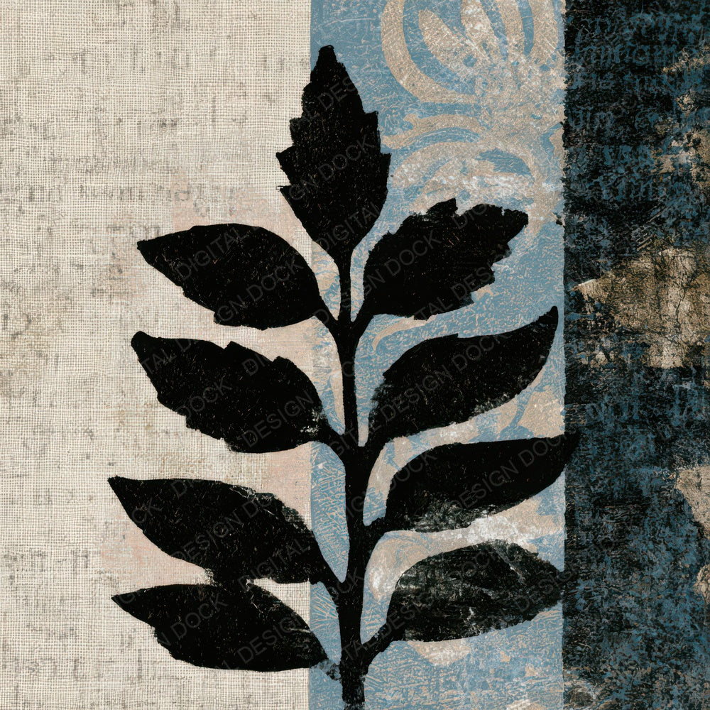 Indian Block Print Linen Slate Tonal Digital Paper Pack (DDD013053)
