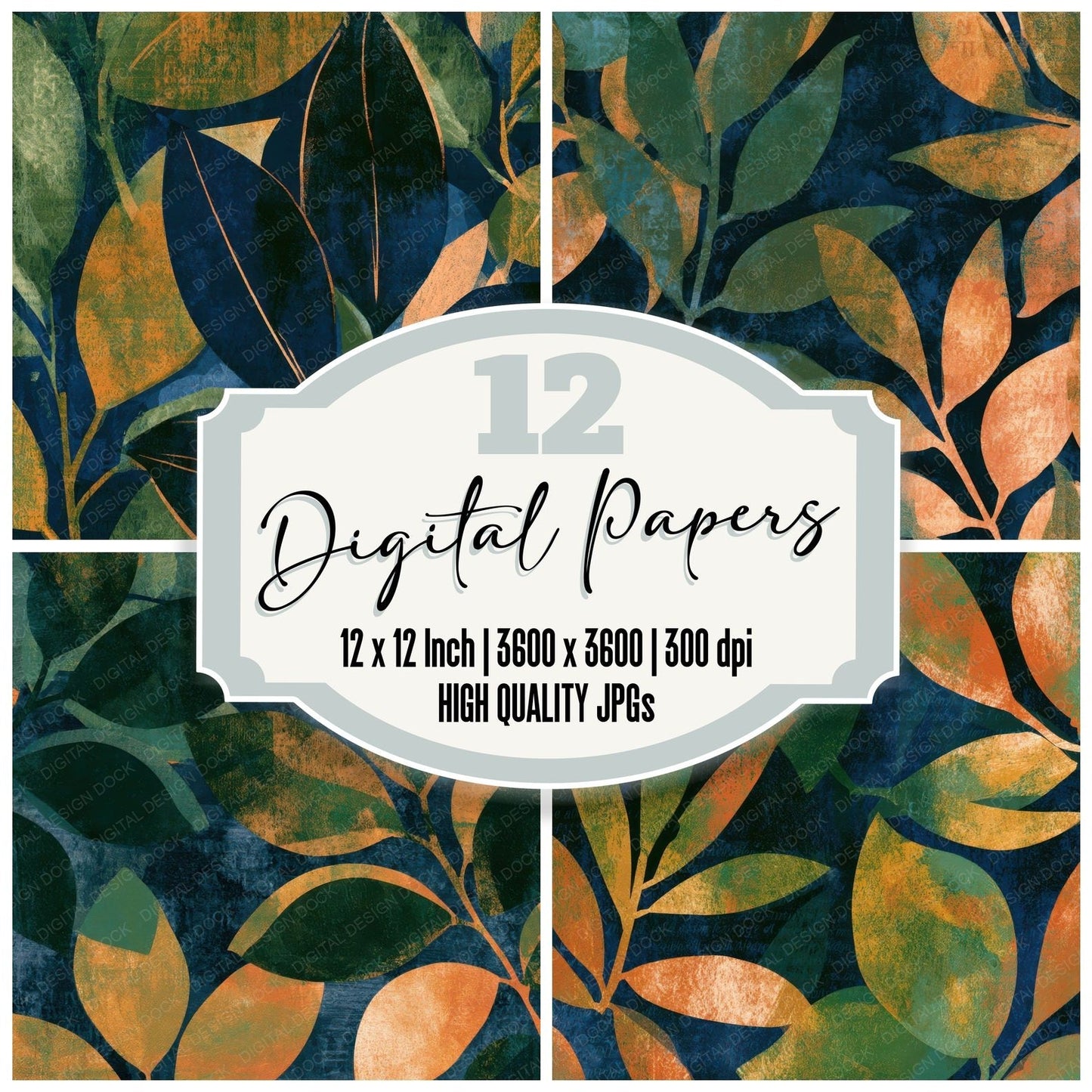 Lithograph Mango Palm Ochre Digital Paper Pack (DDD013058)
