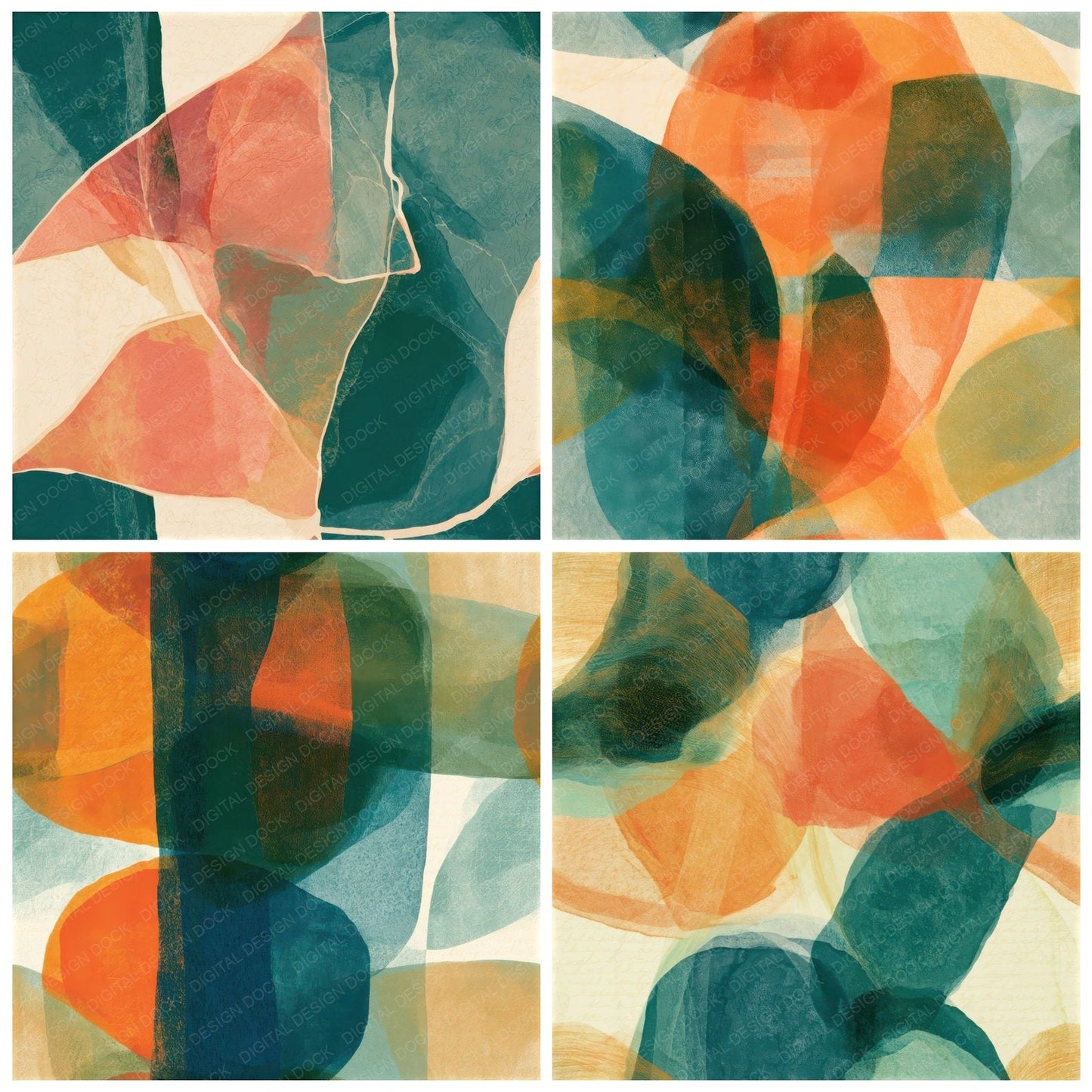 Xray Papaya Jade Abstract Seamless Digital Paper Pack (DDD013064)