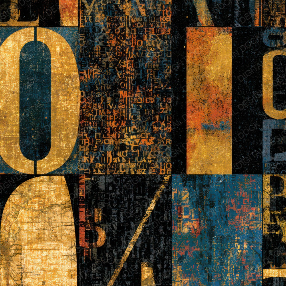 ASCII Charcoal Gold Texture Digital Paper Pack (DDD013065)