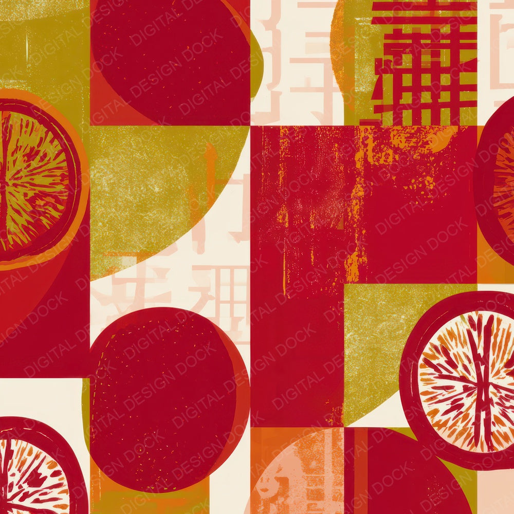 Bauhaus Passion Fruit Red Gold Digital Paper Pack (DDD013067)