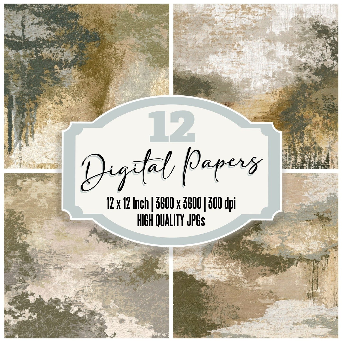Embroidery Cloister Sepia Oat Digital Paper Pack (DDD013068)