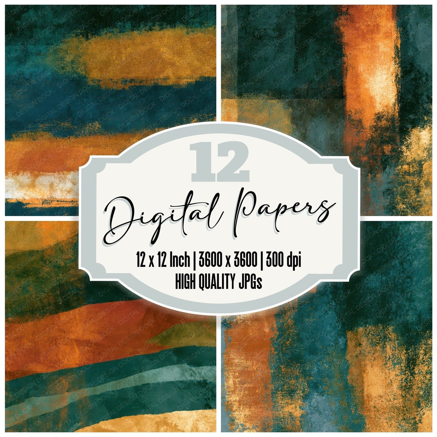Fresco Amber Forest Green Tonal Digital Paper Pack (DDD013070)