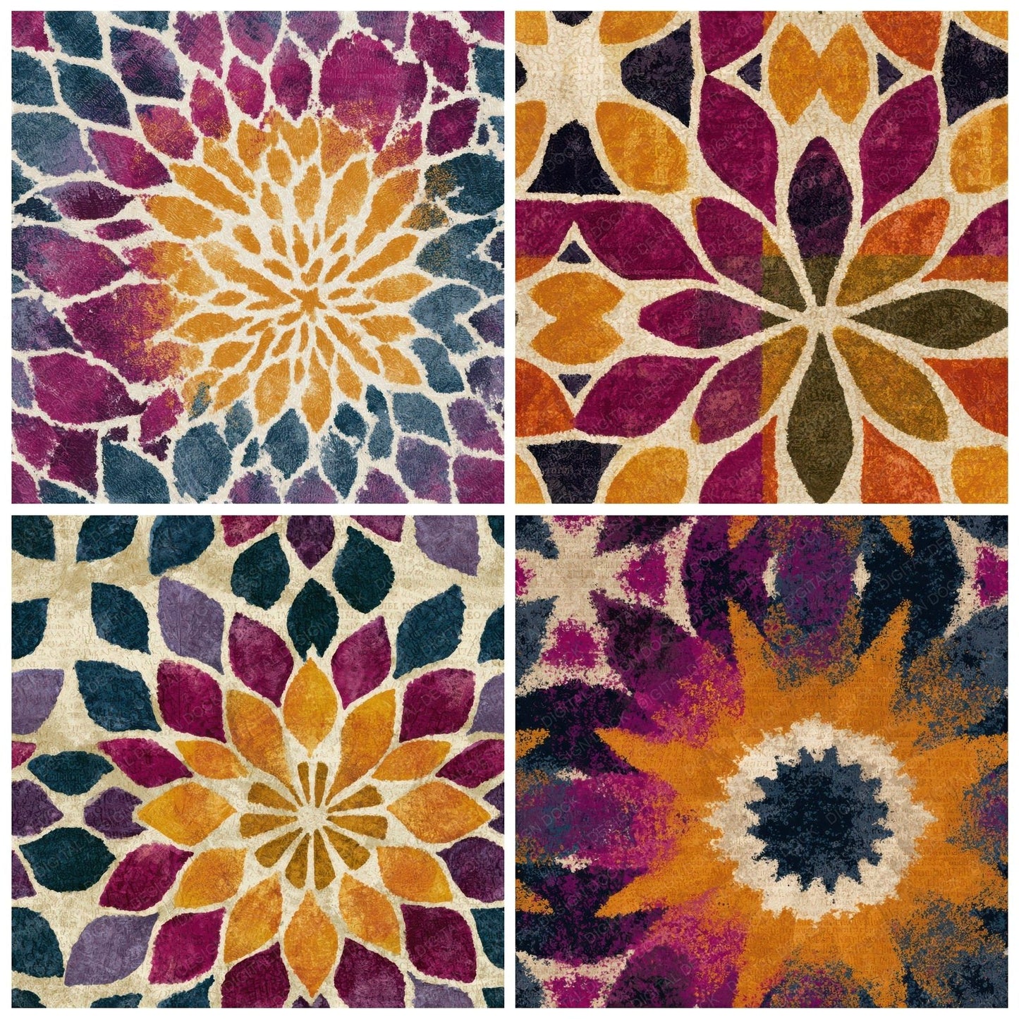 Mandala Amber Magenta Tonal Seamless Digital Paper Pack (DDD013076)
