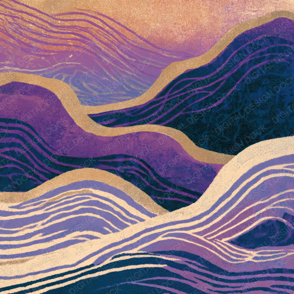 Risograph Meandering Lines Lilac Mauve Digital Paper Pack (DDD013080)