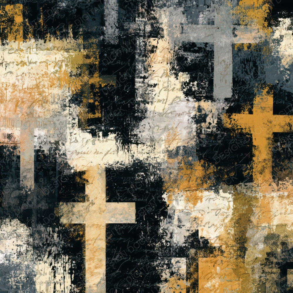 Watercolour Religious Icons Cream Mustard Digital Paper Pack (DDD013083)