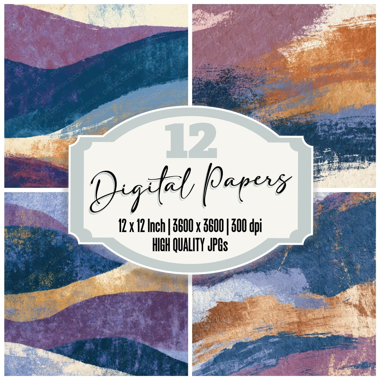 Lithograph Periwinkle Plum Tonal Digital Paper Pack (DDD013086)