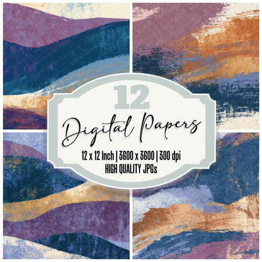 Lithograph Periwinkle Plum Tonal Digital Paper Pack (DDD013086)