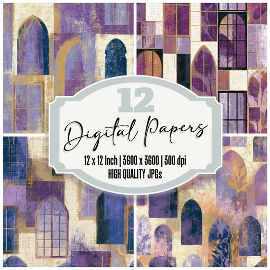 Lithograph Venetian Windows Amethyst Digital Paper Pack (DDD013087)